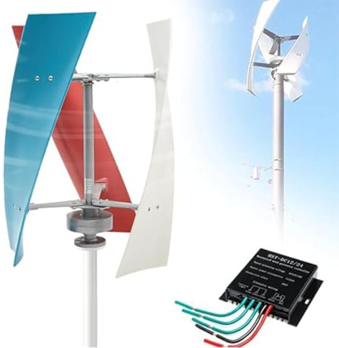 HaiZethonic Aerogenerador Eje Vertical 3000w, AC Kit Generador De Energía Eólica,con Controlador De Baja Velocidad De Arranque para El Hogar Alumbrado Público 3color-24V