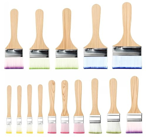 Sekfpnk Pinsel Acrylfarbe15 Stück Pinsel Set,12 Größen, ist Speziell für Pinselset Acrylfarben Konzipiert und Eignet Sich für Ölmalerei, Lackieren und Vieles Mehr