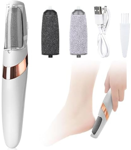 Electric Foot File Hard Skin Remover for Calluses,Cracked,Rough and Dry Skin,Rechargeable Electric Callus Remover with 2 Brush Heads for Cracked Heels,Pedicure Tool Kits for Smoother Foot Care