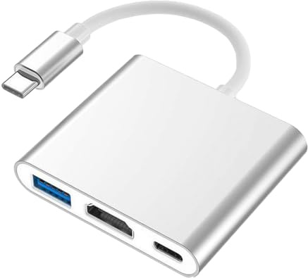 Leloco Adattatore USB C HDMI USB C a HDMI, adattatore 3 in 1, 4K 30Hz, PD 100W, USB3.0 5Gbps, compatibile con telefoni cellulari, laptop, tablet e altri dispositivi
