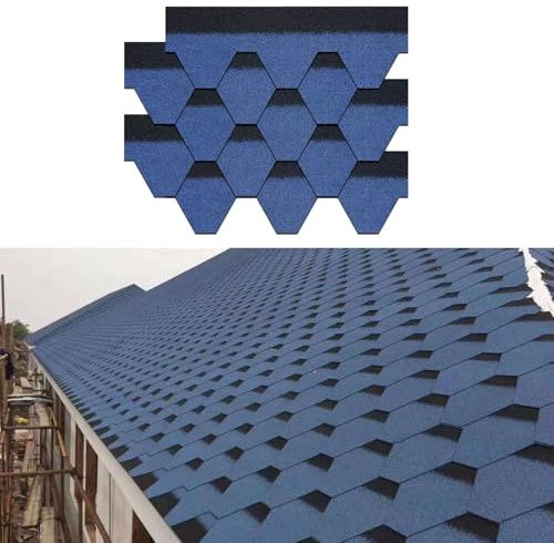Tejas Asfálticas Autoadhesivas para Techos, Tejas Multicapa Impermeables. Tejas Asfálticas Resistentes a la Intemperie, Inclinadas de 0 a 90°. Renovación de Techos y Balcones.(B,21pcs)