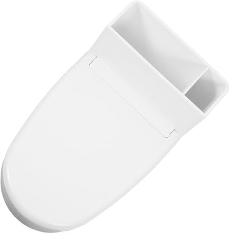 LALAFINA Cenicero Tapa para Baño en Cerámica White Esmaltada, Diseño Innovador Forma de Inodoro, Contenedor Mural para Cenizas en Oficina y Hogar, Fácil de Limpiar