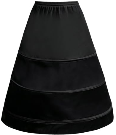 Sopesil Jupons Femme Coupe Trapèze Crinoline Jupon Crinoline Long 3 Cerveaux Demi Jupe avec Cerceaux Idéal pour Mariage Soirée Bal Carnaval Vintage Costume Taille Unique