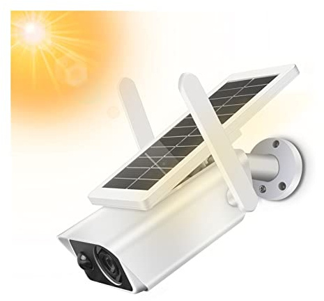 Telecamera Esterno Telecamera di sicurezza esterna wireless HD 1080P Batteria ricaricabile solare Alimentazione IP Telecamere di sorveglianza Home Audio bidirezionale PIR(128G Card)