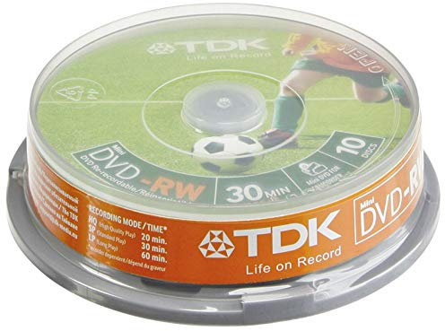 TDK DVD-RW 8cm 10-P Cakebox 4,7GB - Pack 10 DVD-RW 1,4 GB