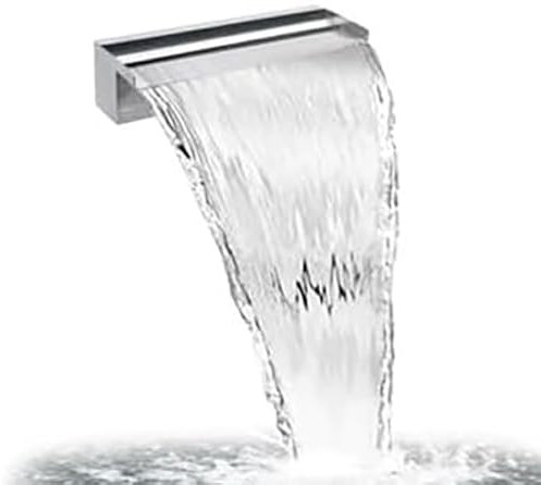 Primrose 120cm Stainless Steel Waterfall Blade Cascade (Sheer descent) Rear Supply for Wall Water Features