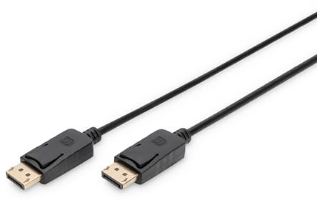 DIGITUS DisplayPort Anschlusskabel, DP St/St, 2,0m, m/Verriegelung, DP, 1.1a conform - Schwarz