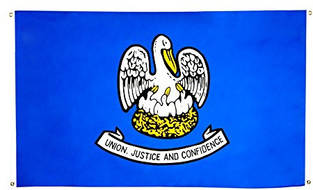 Digni Drapeau de Balcon (avec 4 Oeillets) USA US Louisiane - 90 x 150 cm Sticker Gratuit