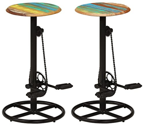 vidaXL Barhocker 2 STK. Altholz Massiv