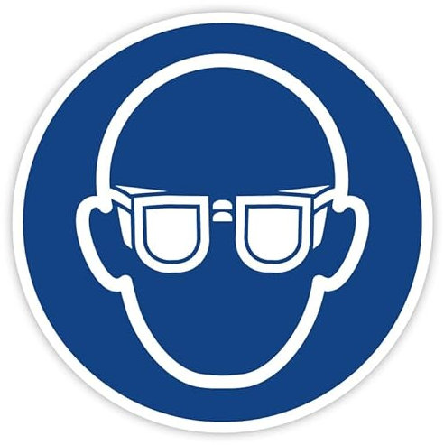 Aufkleber Gebotszeichen „Augenschutz benutzen“ Folie nach ISO 7010 Blau M004 | Ø 5-30 cm Made in Germany, Größe: Ø5 cm
