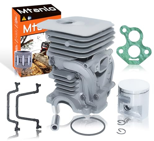 Mtanlo Zylinder Und Kolben, für Husqvarna 435 440E 135 140 Kettensäge für Jonsered CS2240 mit Nadellager+Vergaserdichtung+Zylinderdichtung+Kolbenring+Kolbenbolzen+Sicherungsringe (41mm Zylinder)