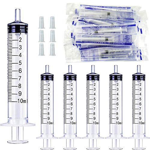 Gebildet 20pcs 10ml Seringue Stériles(Sans Aiguille)avec Casquettes,Jetables en Plastique Seringue,pour Nourrir Petit Animal avec des Aliments ou des Médicaments