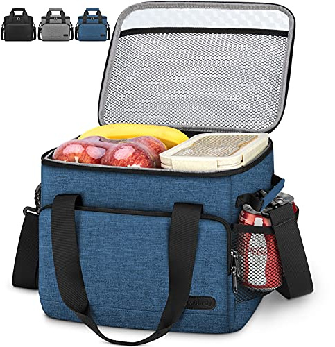 Lubardy 30L (48 Canette) Sac Isotherme Glaciere Souple Lunch Bag Grand Sac Isotherme Repas Femme Homme Bureau Courses Pique-Nique Bleu