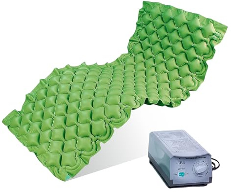 SPES Materasso Antidecubito ad Aria con Compressore Silenzioso - Kit Completo a 130 Celle Alternate per Prevenzione Piaghe - PVC Medico Ignifugo Spesso (0,32mm) e Motore Regolabile (Portata 135kg)