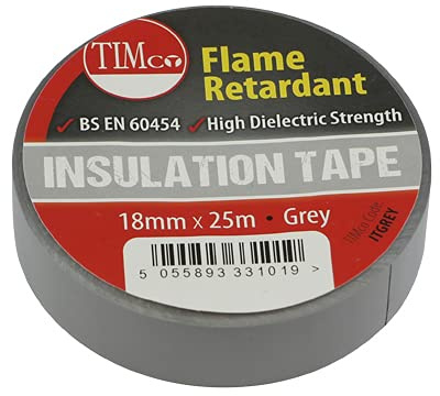 TIMCO Cinta aislante de PVC - 25 m x 18 mm - Gris