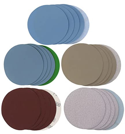 Papel de lija pulido Conjunto de discos de lijado de la amoladora de 26pcs PU Titular de papel de lija de espuma 1000-5000 grano for carpintería (Color : 5inch-26pcs)