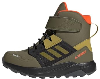 adidas Unisex – Barn Terrex Trailmaker High COLD.RDY Hiking Shoes, Focus Olive/Pulse Olive/Orange, 35 EU