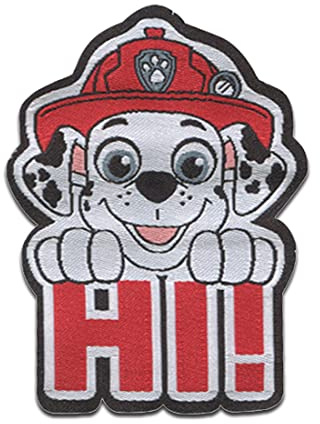 Comercial Mercera Paw Patrol Marshall Aufnäher zum Aufbügeln 6,7 x 4,7 cm Bügelbild für Kinder mit Superhunde Hund Welpen Fan, Bügelpatch Patches Bügelflicken Geschenk
