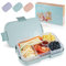 hombrima Kids Bento Lunch Box with 6 Compartments, Lunchboxes for Childrens Girls Boys Adults Work School, BPA Free, Leakproof, Microwave Safe(Blue)