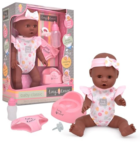 John Adams Tiny Tears – Baby Classic – 38 cm große weinende und nasse Puppe: eine der beliebtesten Puppenmarken Großbritanniens. | Pflegende Puppen | ab 18 Monaten
