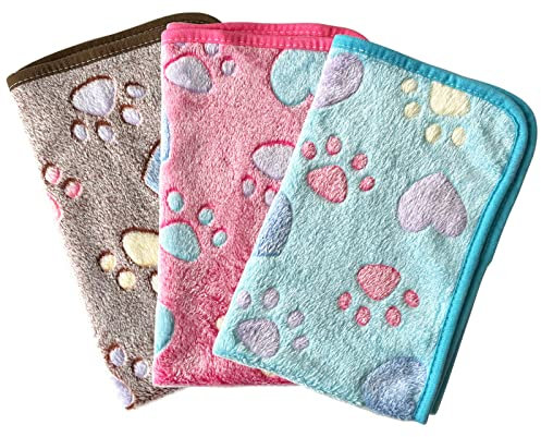 Fayemint 3 Stück Haustiere Decke, Hundedecke Flaushige Decke, Katzendecken Flauschig, Waschbar, für Katzen, Hunde, Meerschweinchen, Kaninchen und Andere Haustiere