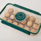 ProBytes 18 Eggs Pocket Storage Container - Refrigerator & Shelf Drop Filter Tray/Box/Hen Goggy Holder with Lid, Clear BPA-free, Best Before Date Indicator Dial, Egg Friendly Cavity - Green