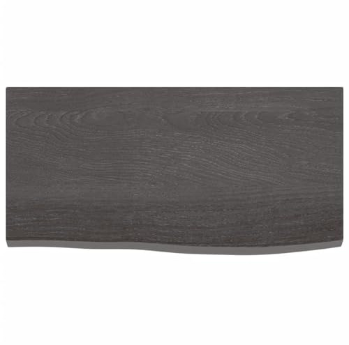 Gecheer Waschtischplatte Badezimmer Waschtisch Waschtischkonsole Platte Holzplatte für Aufsatzbecken Badmöbel Baumkante Massivholz Unbehandelt