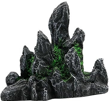 DOITOOL Aquarium künstliche Bergverzierung Aquarium-Dekor Aquarium künstliche Berghöhlenverzierung Ornament Aquarienberg Dekorationen für Aquarien groß Tateyama
