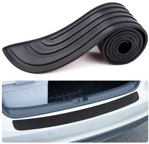 Stoßstangenschutz aus Gummi Schwellerschutz für den Kofferraum Heckstoßstangenschutz Selbstklebender für Autos SUVs 88x7,2cm