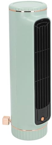 Asixxsix Ventilador de torre, ventilador de sobremesa sin aspas de 10 pulgadas, ventilador de pie de 3 velocidades, batería recargable USB 1200mAh ventilador oscilante portátil (GREEN)