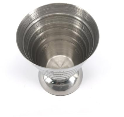MAGICLULU Taza Medidora De Acero Inoxidable Con Anillos Graduados Interiores y Exteriores Capacidad Diseño Para Medición Precisa De Cócteles Para Bartender y Cocina