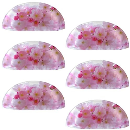Eslifey 6 Stück Muschelgriffe, japanische Kirschbäume, Schubladengriffe, halbrunde Küchenschranktürgriffe und Knäufe, Möbel, Schrank, Kommode, Türgriffe mit Schrauben