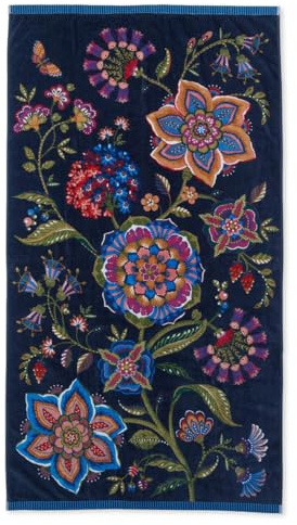 Pip Studio Viva la Vida dunkelblau Badetuch 100x180cm (1 Stück)