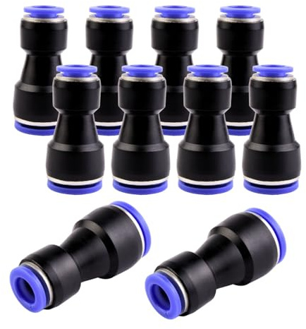 ANGEEK 10 Stück 14bis 10mm Schnellsteckverbinde mit variablem Durchmesser Pneumatische Reduzierstücke Push In Schnellkupplung Schnellkupplungen für den Anschluss an Luft