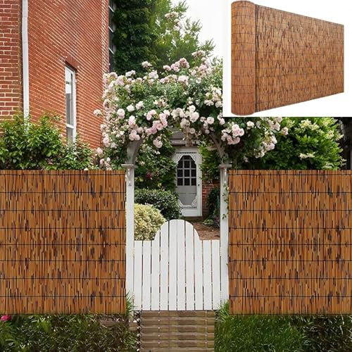LRHELPBNR Natürlicher Schilfrohrzaun, Balkonsichtschutz, Schilfmatten Sichtschutz Zaun, Balkon-Schilfmatte Für Die Terrasse Im Hinterhof(H0.91xL15m/H3xL49ft)