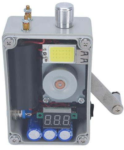 Generador de Potencia de Emergencia de Manivela de Mano, con Diseño de Encendido de Voltímetro LCD LCD de Cargador USB Portátil para el Diseño de Encendido para Acampar Al Aire