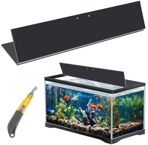 Sieral Aquarium Polycarbonate Canopy Set 29 x 11.38 x 0.12 Inch for 20/29/37 Gallon Without Center Brace Aquariums Cover Fish Tank Lid with a Hook Knife, Black