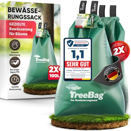 TreeBag Wassersack für Bäume 2 x 100L – UV-stabiler Baumbewässerungssack aus PVC – Effektiver Bewässerungssack Baum für Garten & Stadtgrün