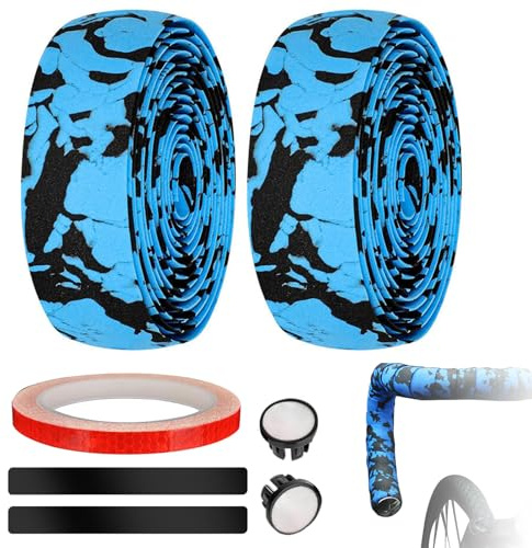 KEGECOL Performance Bicycle Bar Tape - Soft, Tacky & Classic Professional Bike Handlebar Tape Mit Radkörper Aufkleber reflektierender Aufkleber und Abschlussstreifen