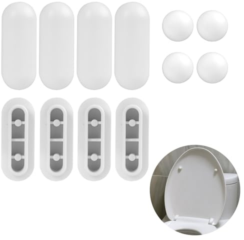 Ensemble De 12 Tampons De Siège De Toilette, Stabilisateurs Et Protecteurs Universels Pour Sièges Ronds Et Allongés, Toilettes À Deux Pièces Pour La Maison, Le Bureau, L'Hôtel (Blanc)