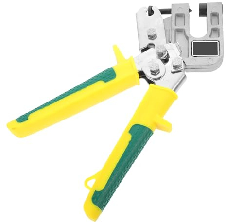 SHINEOFI Pince Monomanoeuvre En Acier Jaune Verrou à Sertir Pour Profilés Légers Poignée Antidérapante Ergonomique Fixation De Cloisons Sèches Outil Professionnel Pour Plafond Usage Chantier