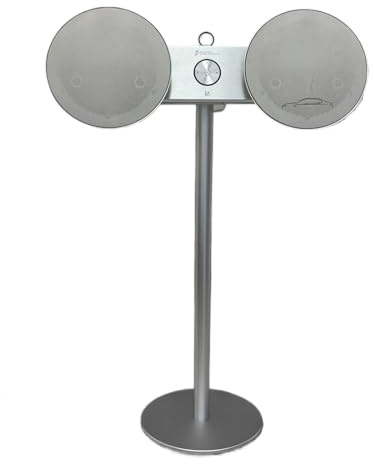ZGOUO Aluminum Alloy Speaker Floor Stand Compatible with Bang & Olufsen Beoplay A8 MK1 and MK2 Speakers (Stand only), CNC Machining with Built-in Power Cord and Screw-Mounted Audio Design (Silver)