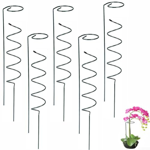 Metall Pflanzstäbe Spirale 40cm für Kletterpflanzen 10 Stück geeignet für Garten- und Zimmerpflanzen (C)