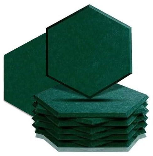 Hexagon Akustikplatten, Dunkelgrün, 12 Stück, 30 x 26 x 0,9 cm
