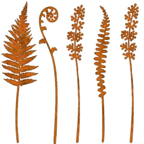 HpLive 5 spine da giardino vintage in metallo, 36 cm, statuette decorative per aiuole, sentieri, prati, terrazze