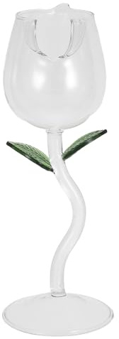 GRIRIW Copas de Vino Creativas para Tinto de Diseño de Flor de Romance Copa de Vino Tinto Transparente para Inauguración de Casa de Cóctel Tallo