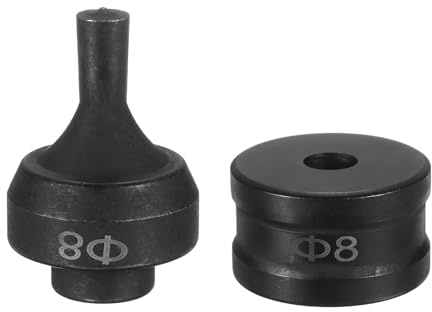 QUARKZMAN Idraulica per Perforazione Matrice per Fori Rotondi 8mm Punzoni Idraulici in Acciaio 40Cr, kit per Punzone per Metallo Elettrica CH-60 Pressa Idraulica, Nero