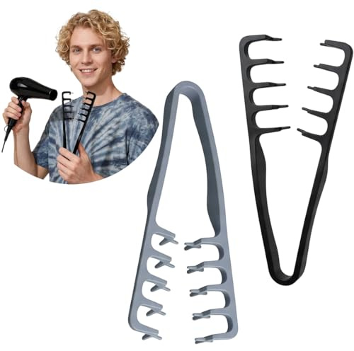 2 Pièces Peigne Texture Homme - Peigne Cheveux À Texture Pliable - Peigne Cheveux Bouclés Pour le Soin du Volume des Racines Capillaires - Brosse à Cheveux pour Hommes et Femmes