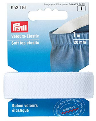 Prym Elastic Tape, White, 20 mm, weiß, 1 m