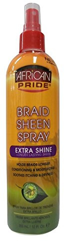 African Pride Braid Sheen Spray Extra Shine Longer Lasting Sheen 355ml